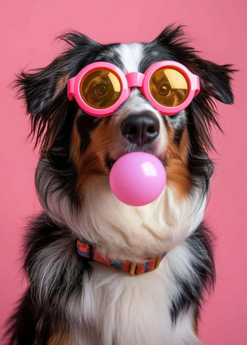 DecorBites™ Colorful Dog Sunglasses Canvas Wall Art