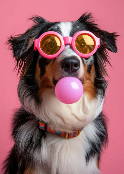DecorBites™ Colorful Dog Sunglasses Canvas Wall Art