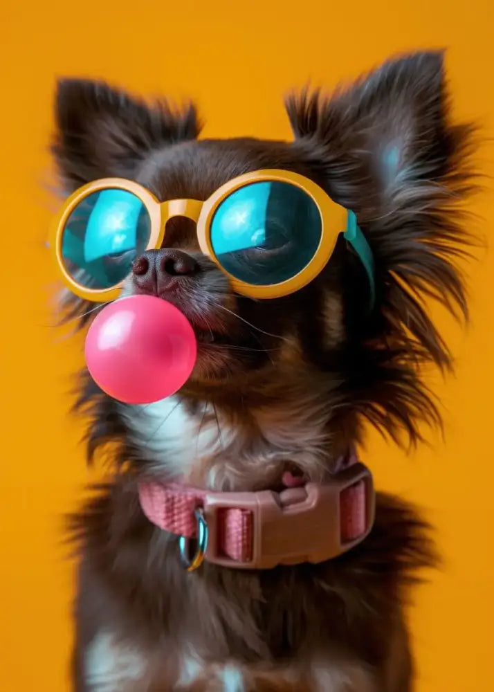 Vibrant colorful dog sunglasses canvas wall art living room decor