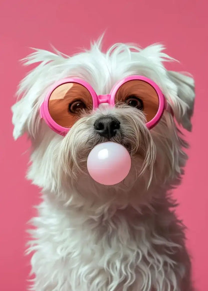 Vibrant colorful dog sunglasses canvas wall art living room decor