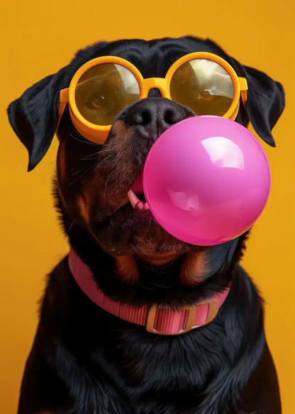 Vibrant colorful dog sunglasses canvas wall art living room decor