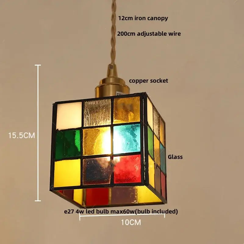 colorful glass magic cube pendant light for dining room