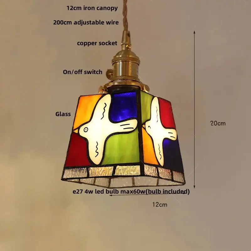 colorful glass magic cube pendant light for dining room