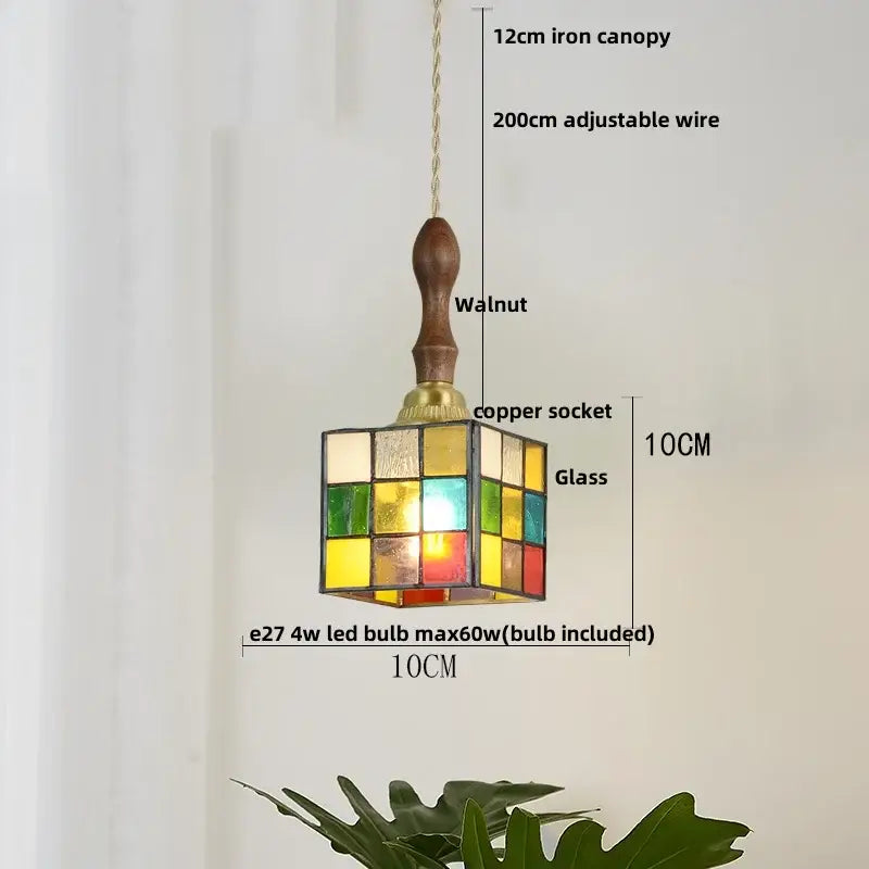 colorful glass magic cube pendant light for dining room