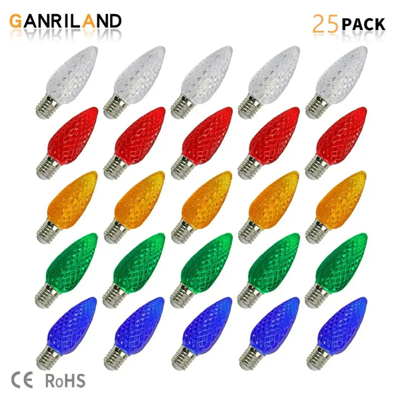 colorful led bulb pack faceted christmas outdoor lights