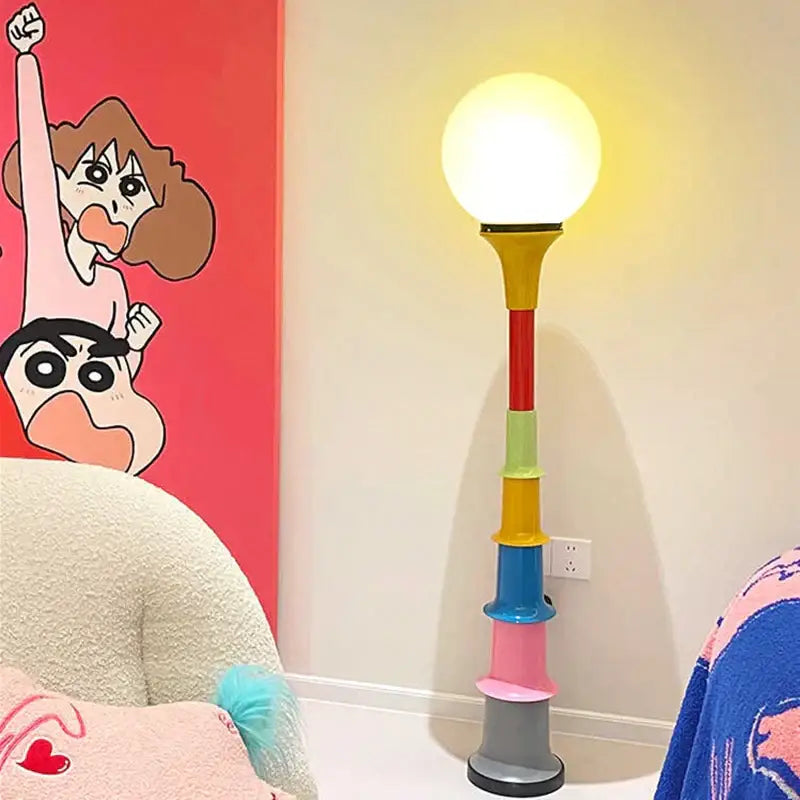 Decorbites colorful memphis floor lamp for bedroom led standing light