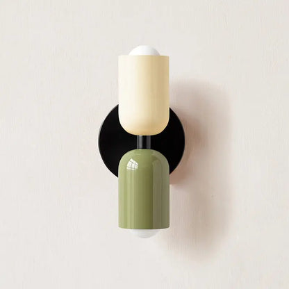 Modern olive & cream wall sconce bedroom light