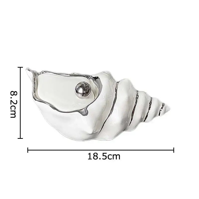 conch ashtray silver and white ceramic living room decor