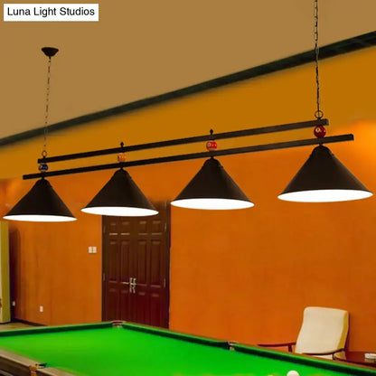 Industrial black metal pendant ceiling light game room billiards accent