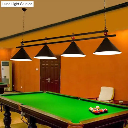 Industrial black metal pendant ceiling light game room billiards accent