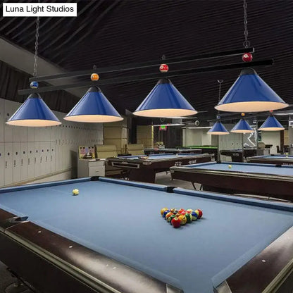 Industrial black metal pendant ceiling light game room billiards accent