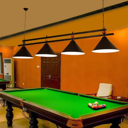 Industrial black metal pendant ceiling light game room billiards accent