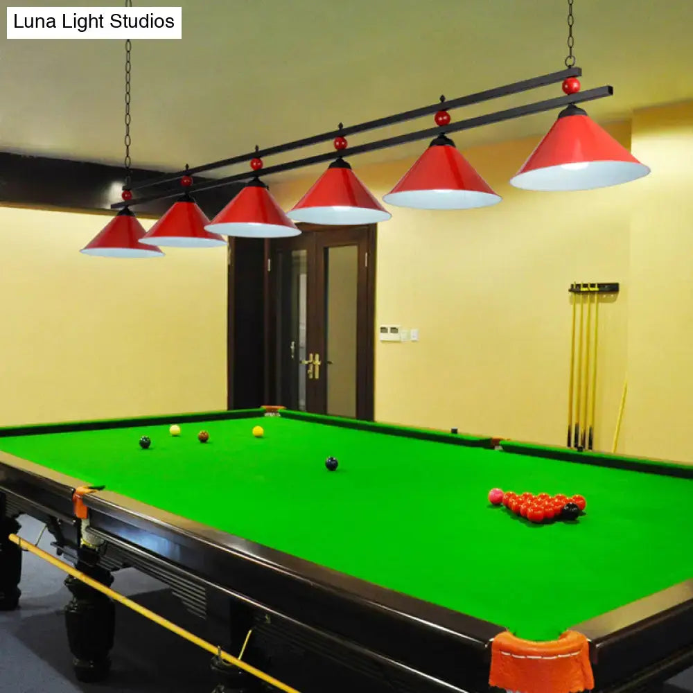Industrial black metal pendant ceiling light game room billiards accent