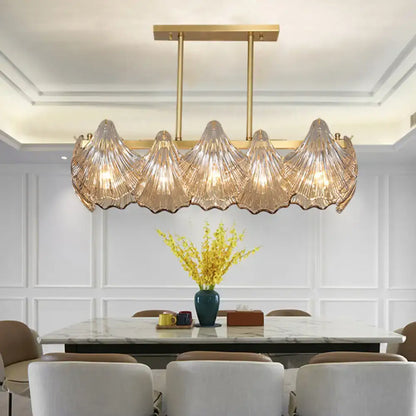 Contemporary amber crystal brass island lighting dining room chandelier
