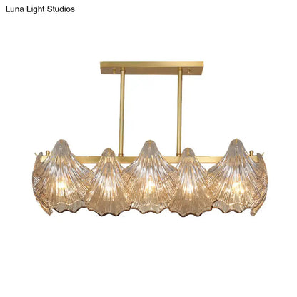 Contemporary amber crystal brass island lighting dining room chandelier