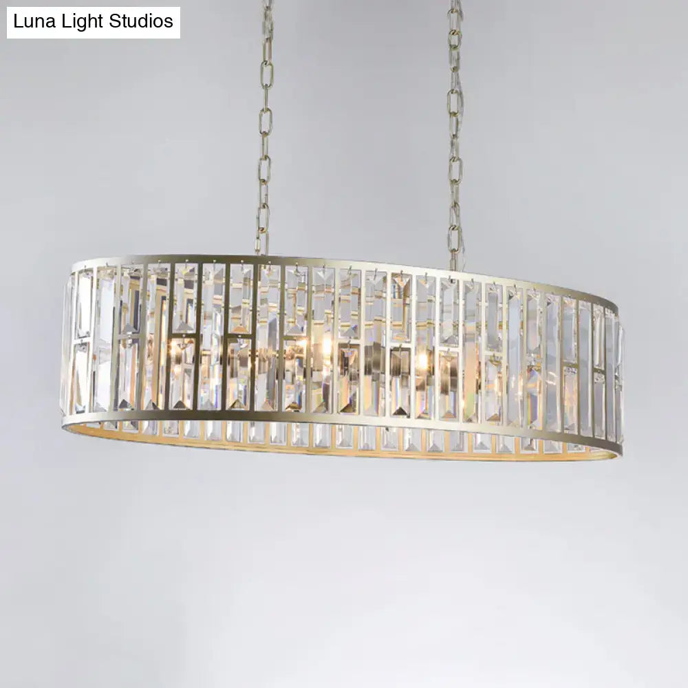 Contemporary black & gold crystal pendant light dining room chandelier