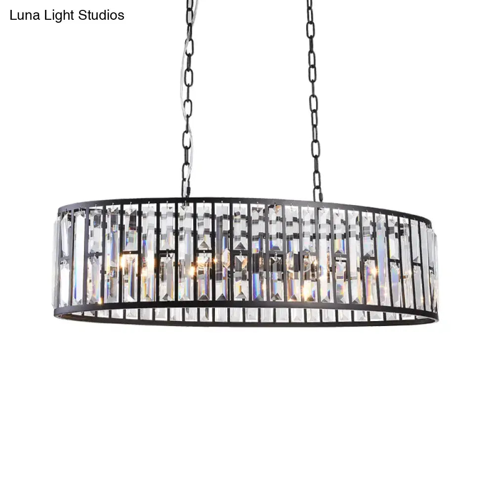 Contemporary black & gold crystal pendant light dining room chandelier