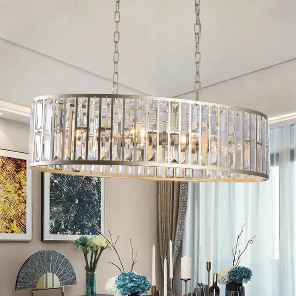 Contemporary black & gold crystal pendant light dining room chandelier