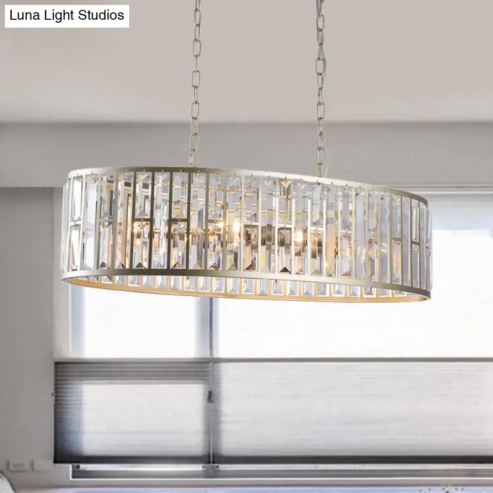 Contemporary black & gold crystal pendant light dining room chandelier