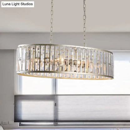 Contemporary black & gold crystal pendant light dining room chandelier