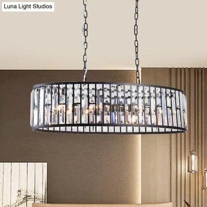 Contemporary black & gold crystal pendant light dining room chandelier
