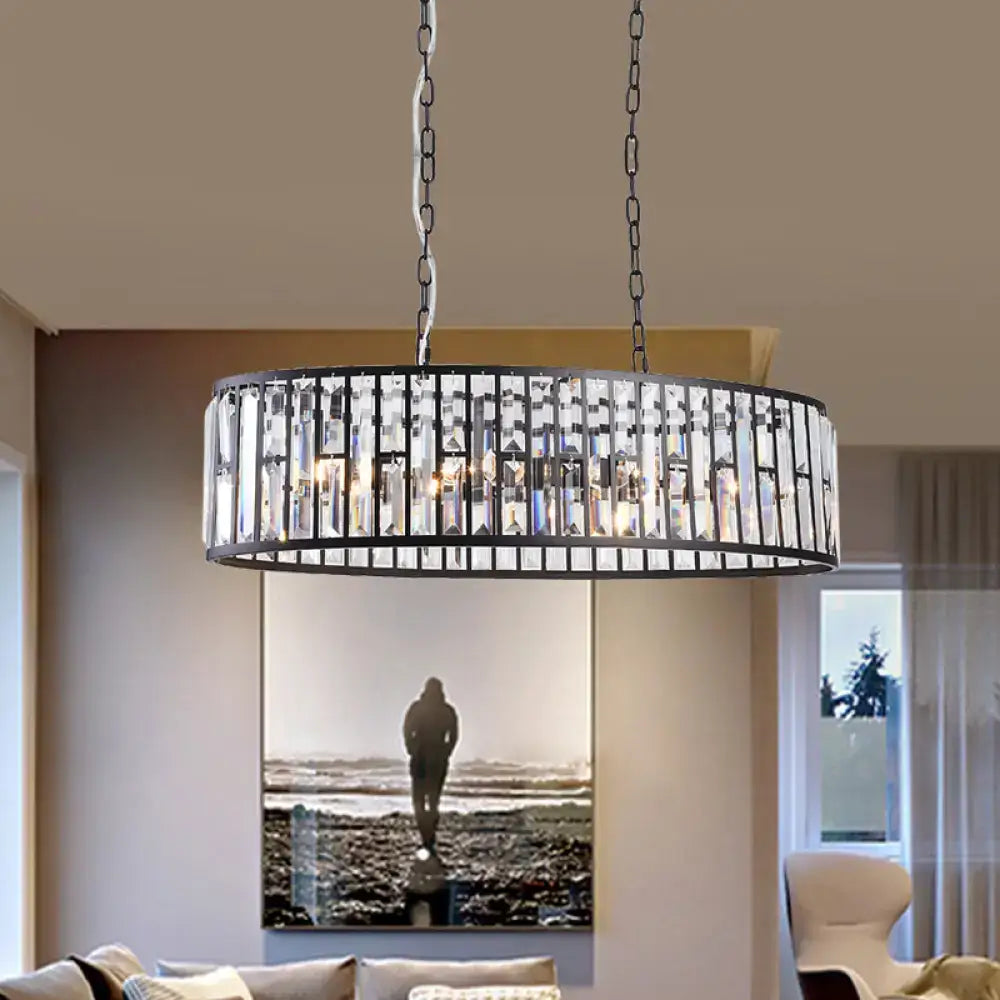 Contemporary black & gold crystal pendant light dining room chandelier
