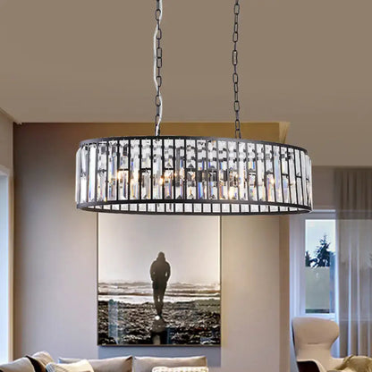 Contemporary black & gold crystal pendant light dining room chandelier