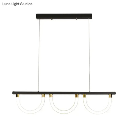 Contemporary black & gold 3-light island lamp – kitchen pendant