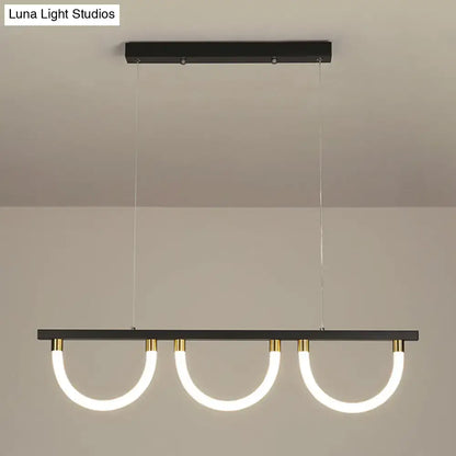 Contemporary black & gold 3-light island lamp – kitchen pendant