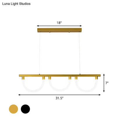 Contemporary black & gold 3-light island lamp – kitchen pendant