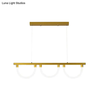 Contemporary black & gold 3-light island lamp – kitchen pendant