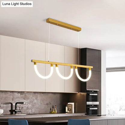 Contemporary black & gold 3-light island lamp – kitchen pendant