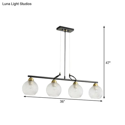 Modern black and brass pendant light kit – dining hall glass globes