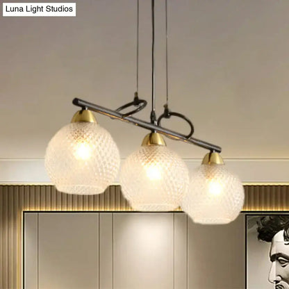 Modern black and brass pendant light kit – dining hall glass globes