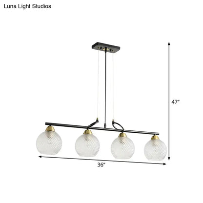 Modern black and brass pendant light kit – dining hall glass globes