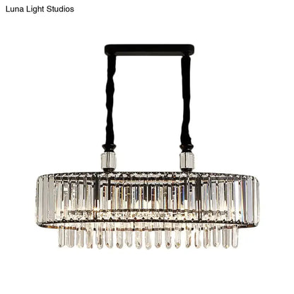 Contemporary black crystal island chandelier dining room e12 e14 light