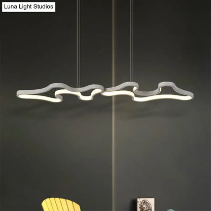 Modern black & white cloud metal island light kitchen pendant