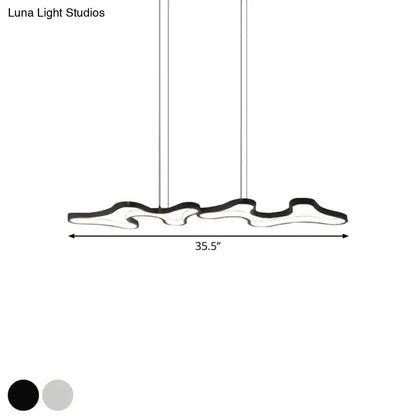 Modern black & white cloud metal island light kitchen pendant