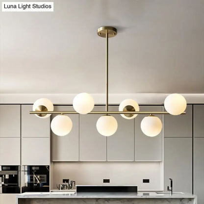 Modern brass sphere island lighting 7-light living room pendant lamp