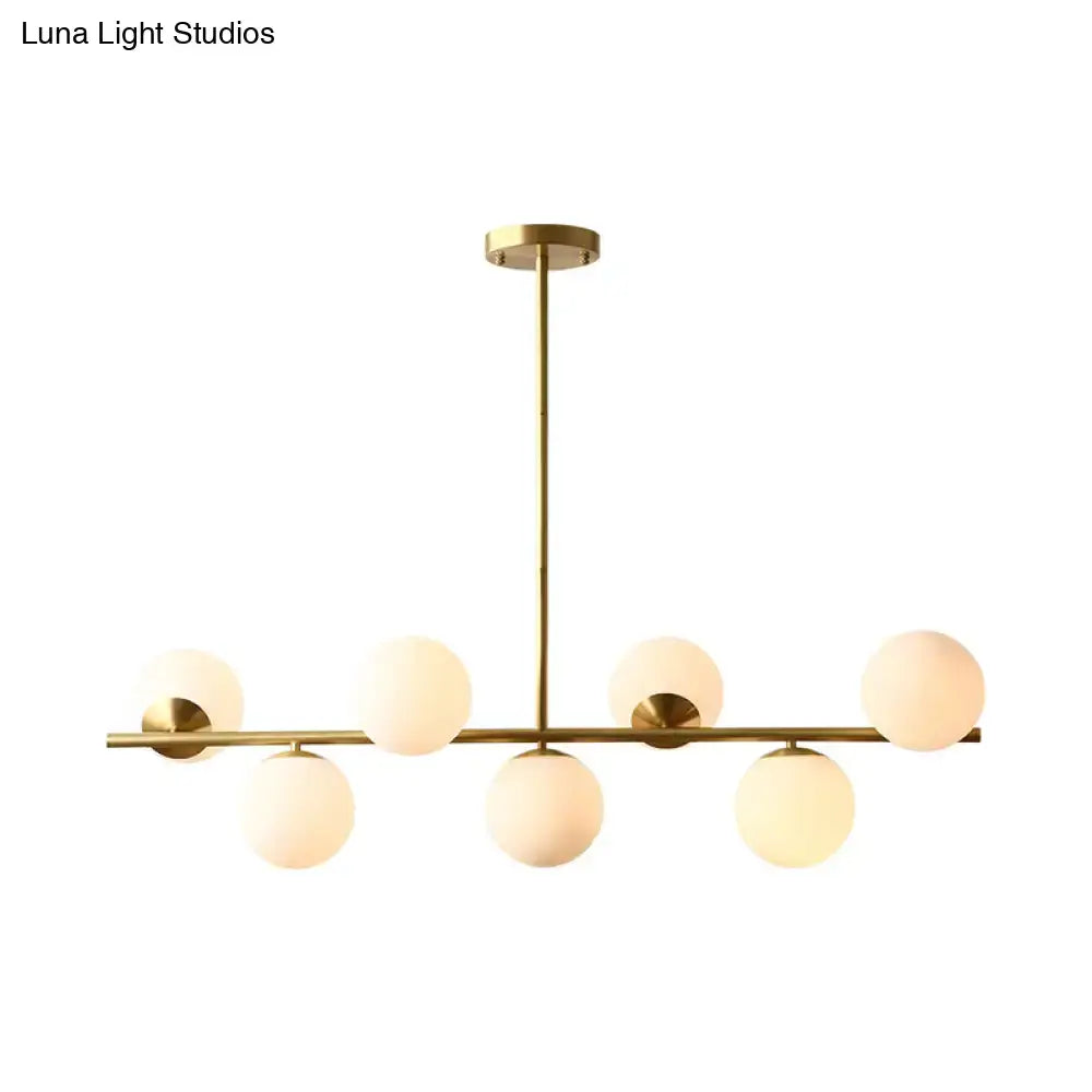 Modern brass sphere island lighting 7-light living room pendant lamp
