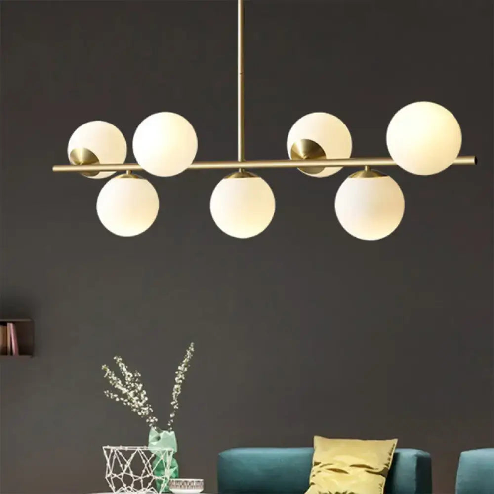Modern brass sphere island lighting 7-light living room pendant lamp