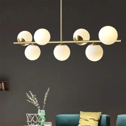 Modern brass sphere island lighting 7-light living room pendant lamp