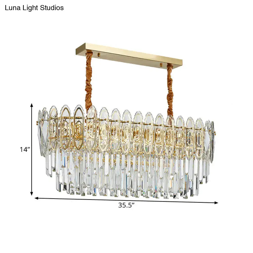 Contemporary clear crystal gold island light kitchen chandelier