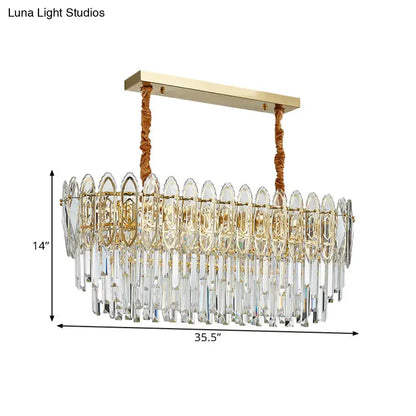 Contemporary clear crystal gold island light kitchen chandelier