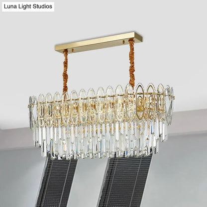 Contemporary clear crystal gold island light kitchen chandelier