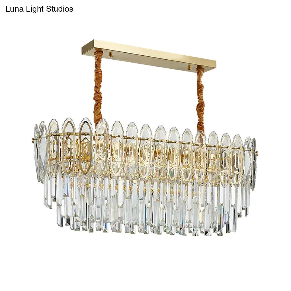 Contemporary clear crystal gold island light kitchen chandelier
