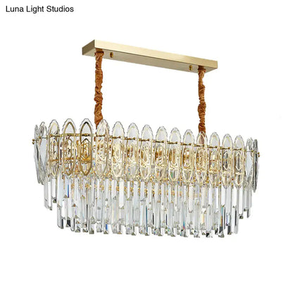 Contemporary clear crystal gold island light kitchen chandelier