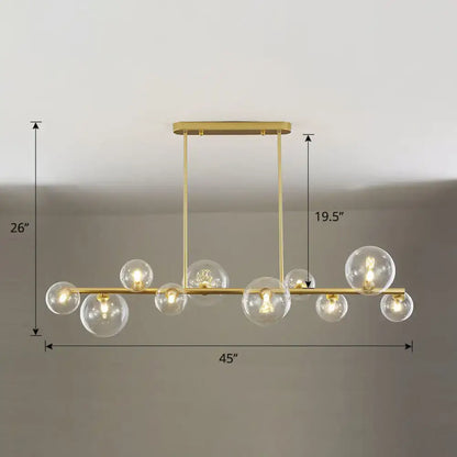 Contemporary black 5-light clear glass bubble chandelier dining room