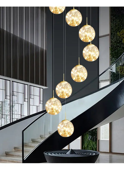Modern spiral crystal ball chandelier dining room pendant light