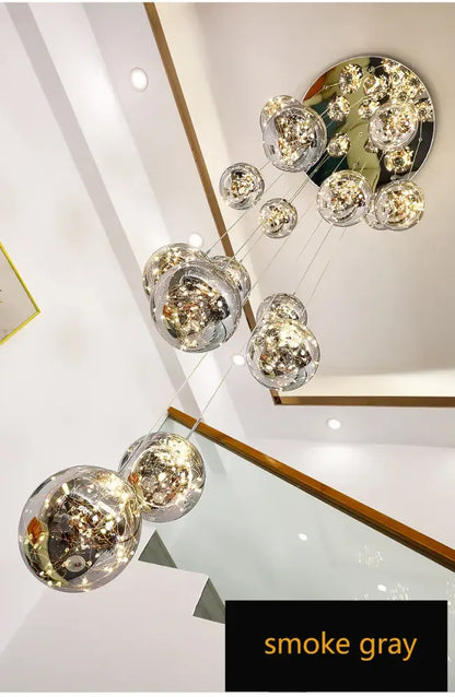 Modern spiral crystal ball chandelier dining room pendant light